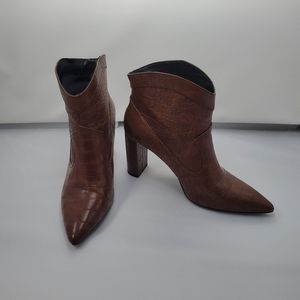 Mango Ankle Cowgirl Brown Boots
